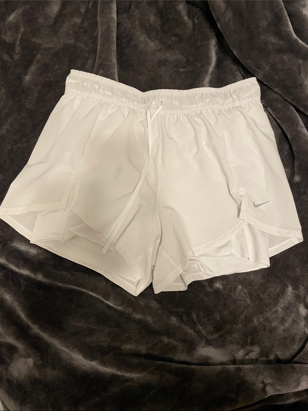 Nike Women's White Athletic Running Shorts with Drawstring